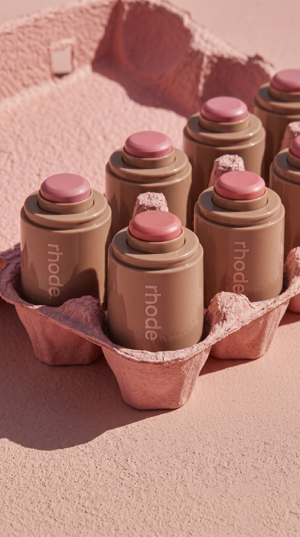 RHODE Pocket Blush in einer rosafarbenen Inszenierung